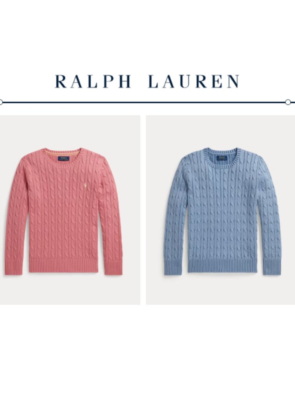 Bundle Deal NWT Ralph Lauren Boys Cable-Knit Cotton Sweaters  XL Blue & Rose